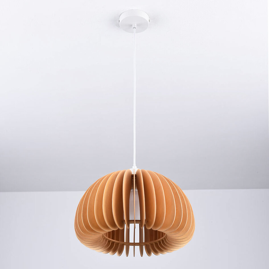 Ronde houten hanglamp Ikoma