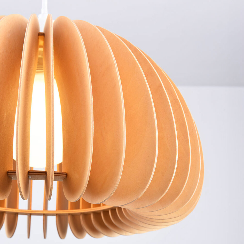 Ronde houten hanglamp Ikoma