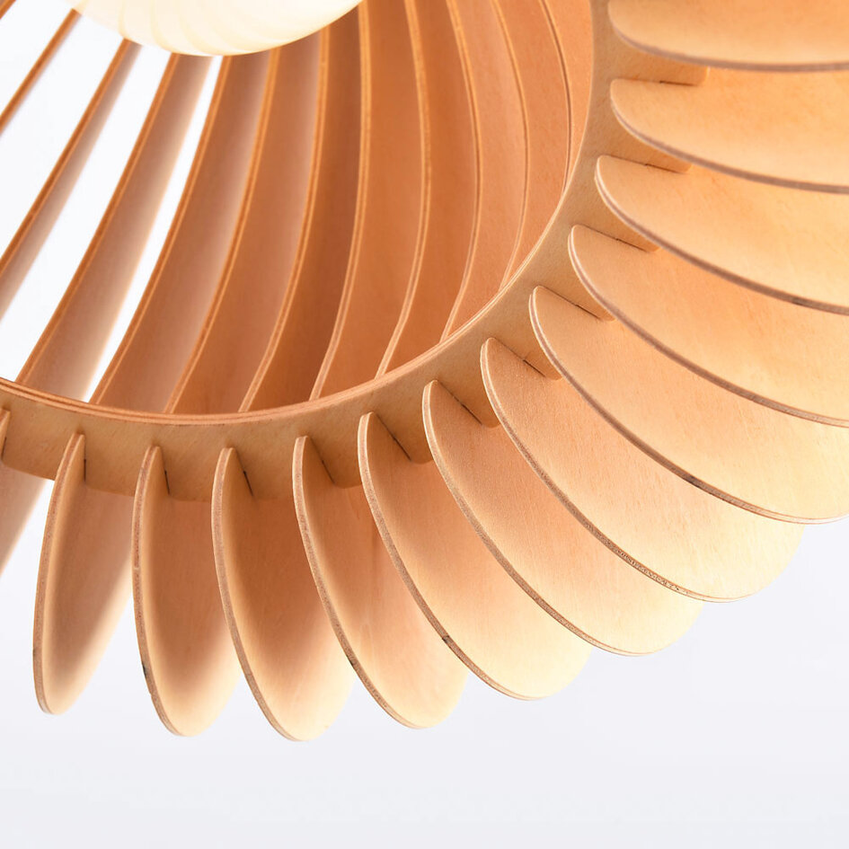 Ronde houten hanglamp Ikoma