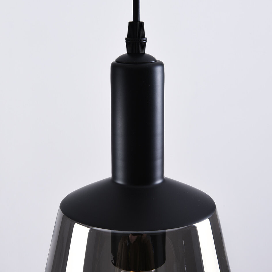 Design hanglamp in smoke glas, 3-lichts - Mala
