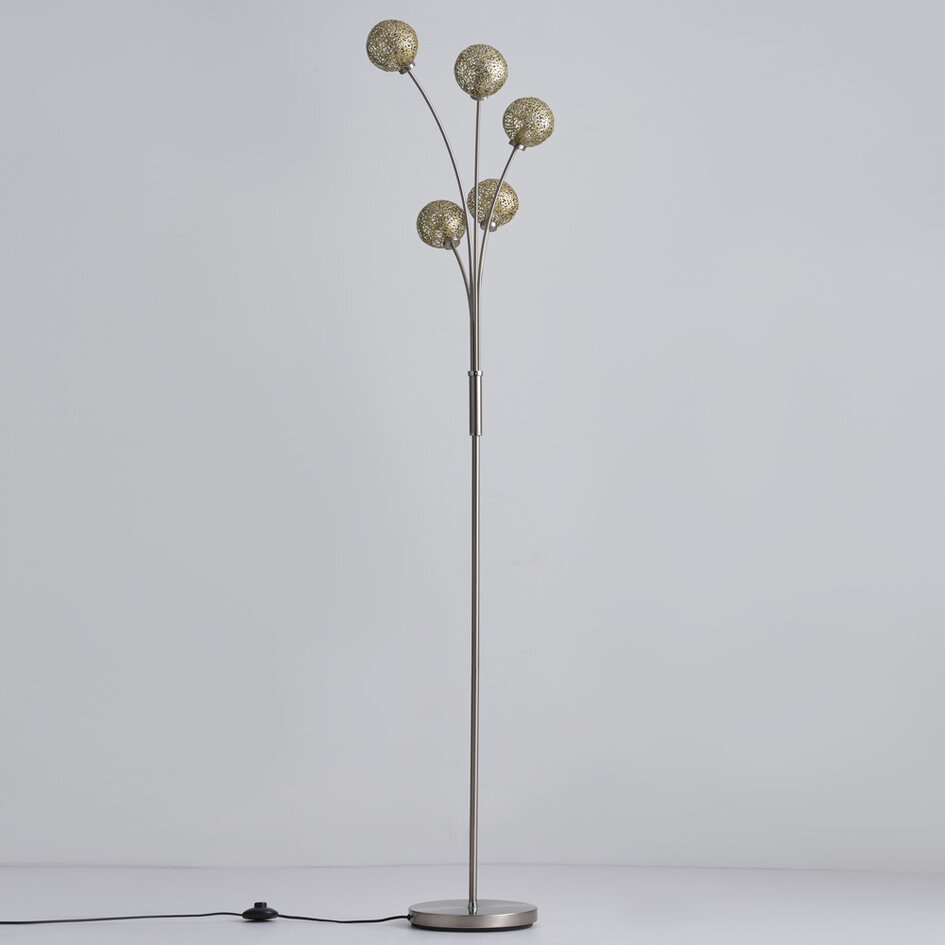 Moderne staande lamp goud, 5-lichts - Claire