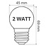 Prikkabel set met 2 watt dimbare LED lampen met melkwitte kap