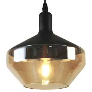 1-lichts hanglamp Mala - breed glas
