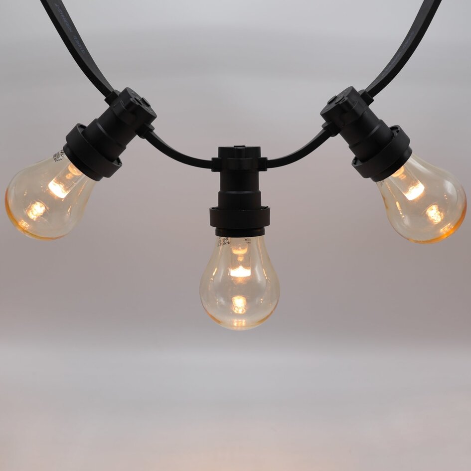 Prikkabel set met 2 watt dimbare LED lampen met grote kap en lens