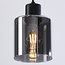 Zwarte hanglamp Palaio met smoke glas, 3-lichts