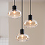 Moderne hanglamp met amber glas, 3-lichts - Vida