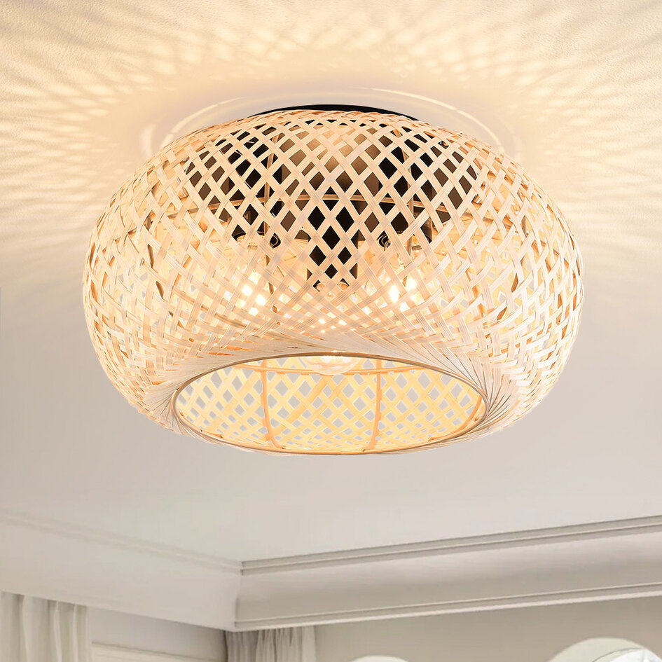 Bamboe plafondlamp, 3 lichts - Caia