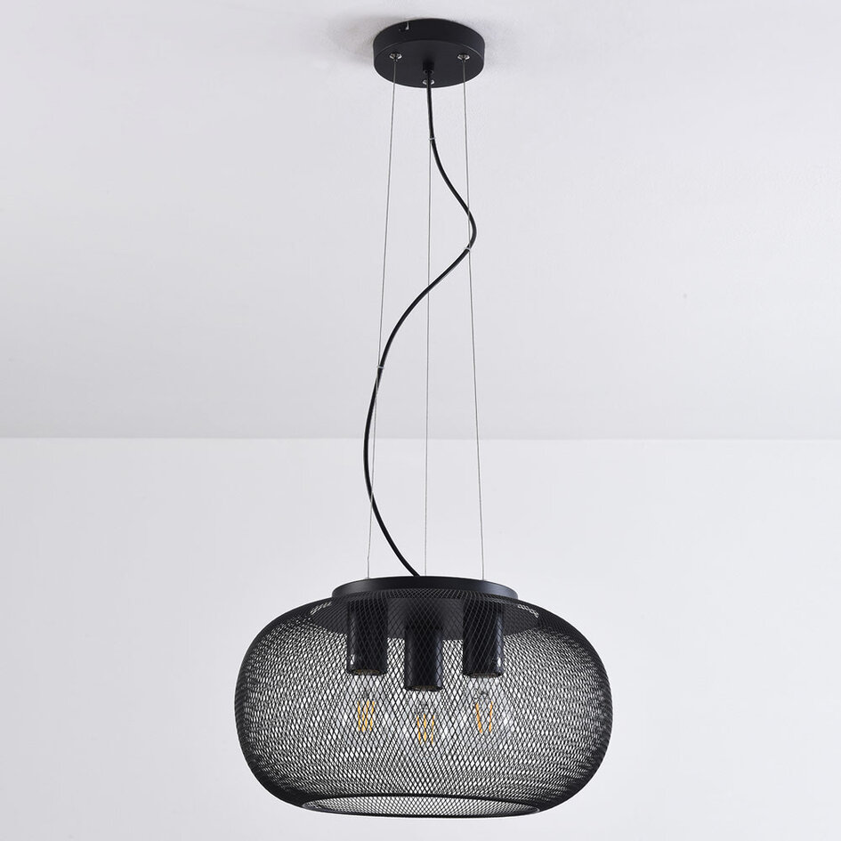 Industriële hanglamp zwart, 3-lichts - Cerise