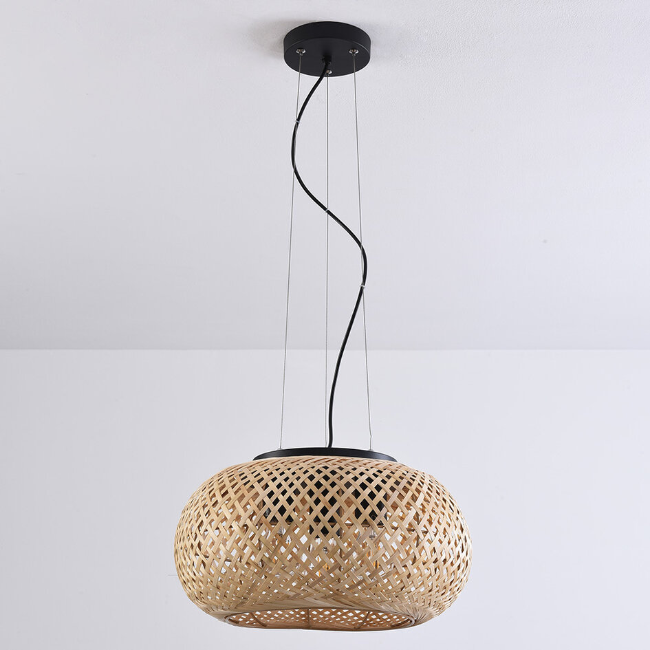 Bamboe hanglamp, 3-lichts - Cerise