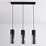 Zwarte hanglamp met 3-lichts en smoke glas - Esila