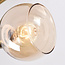 2-lichts plafondlamp in messing goud en amber glas - Phiene