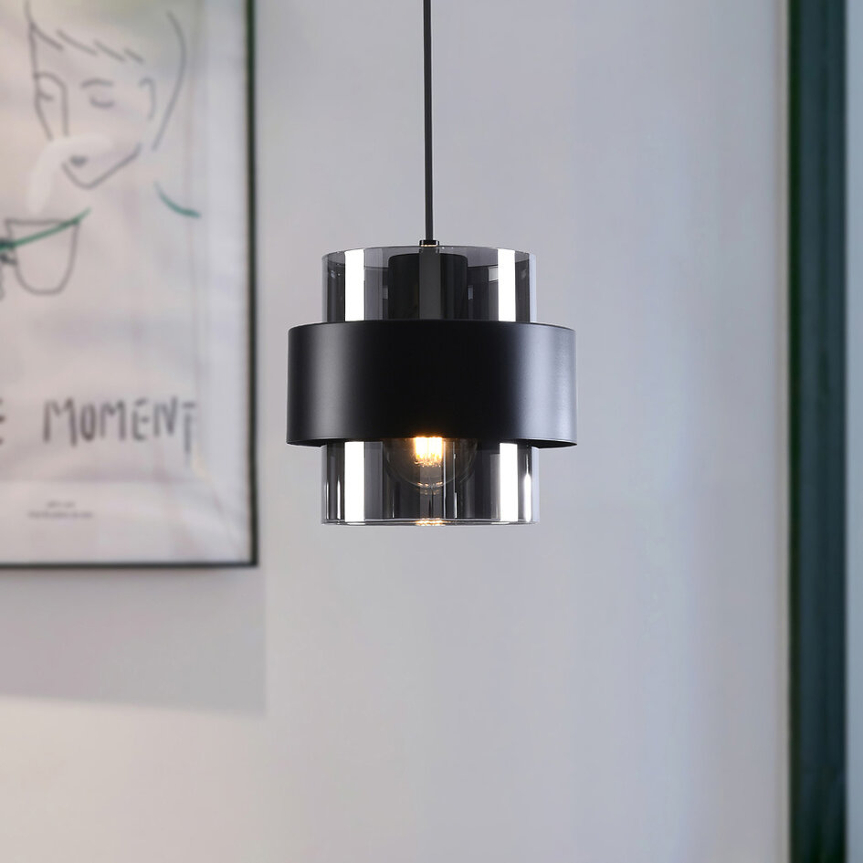 Design hanglamp met smoke glas - Filia