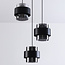 Zwarte hanglamp Fynna met rookglas, 3-lichts