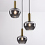 Moderne hanglamp Ismay met smoke glas, 3-lichts - goud