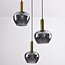 Moderne hanglamp Ismay met smoke glas, 3-lichts - goud