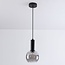 Hanglamp Inara met rookglas, 1-lichts - zwart