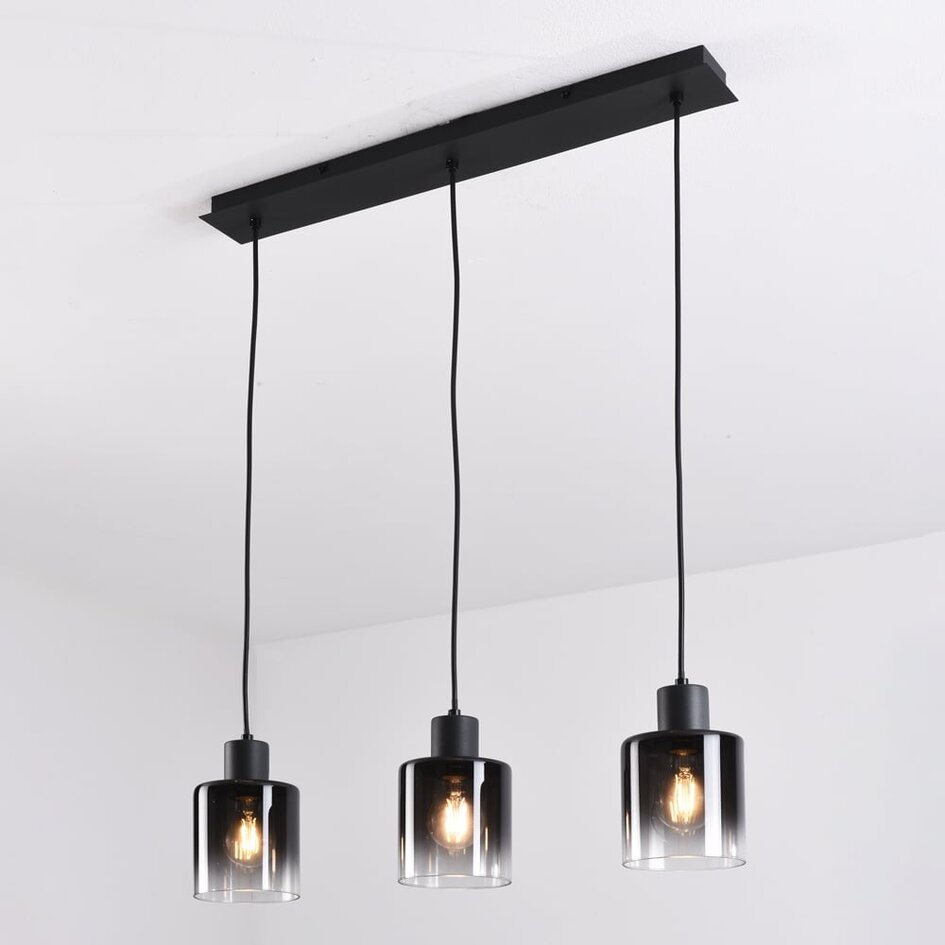 Hanglamp Lyra van smoke glas met verloop, 3-lichts