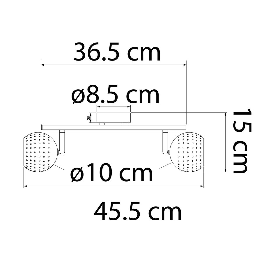 Moderne plafondspot mat zwart, 2-lichts - Edith