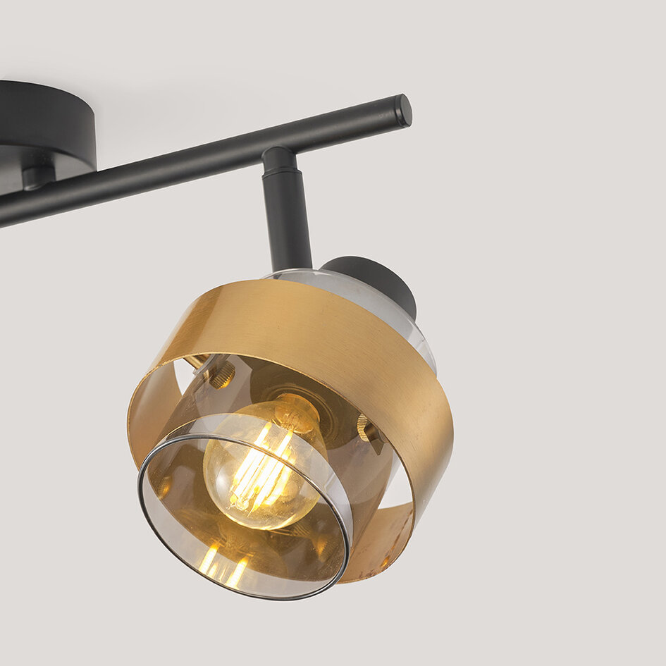 Luxe plafondlamp met brons details, 2-lichts - Oro