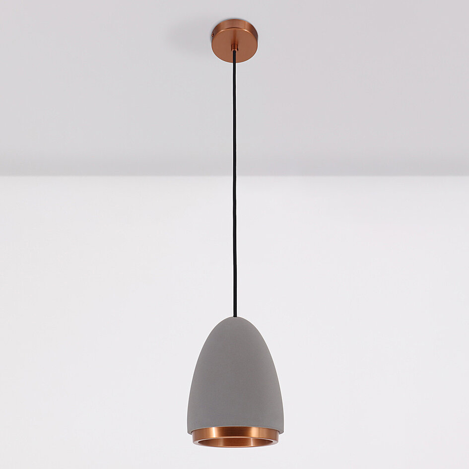 Moderne hanglamp met koperen details - Feis