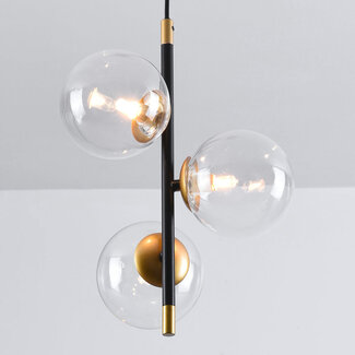 Hanglamp 3-lichts met transparant glas - Nisrin