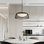 Zwarte hanglamp met open kap en dimbare LEDs - Milani