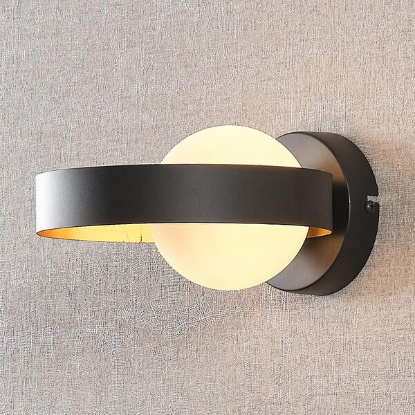 Wandlamp Carlos - zwart met bladgoud