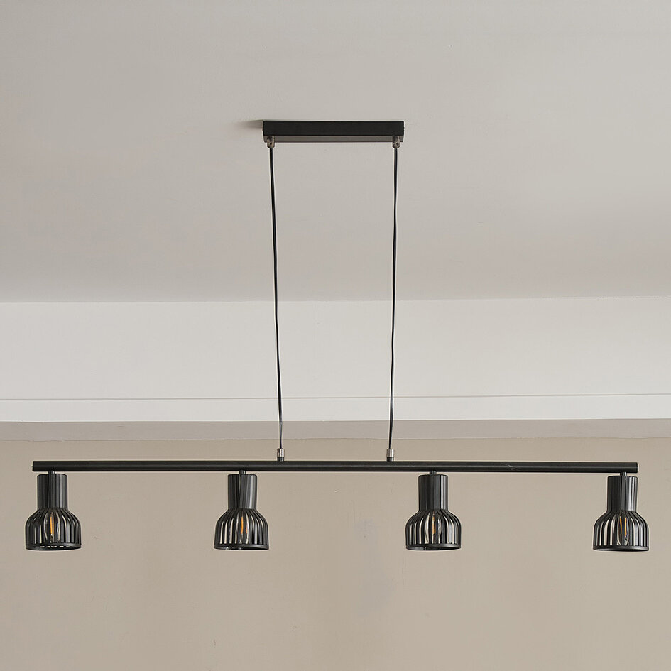 Industriële zwarte hanglamp - Xavier