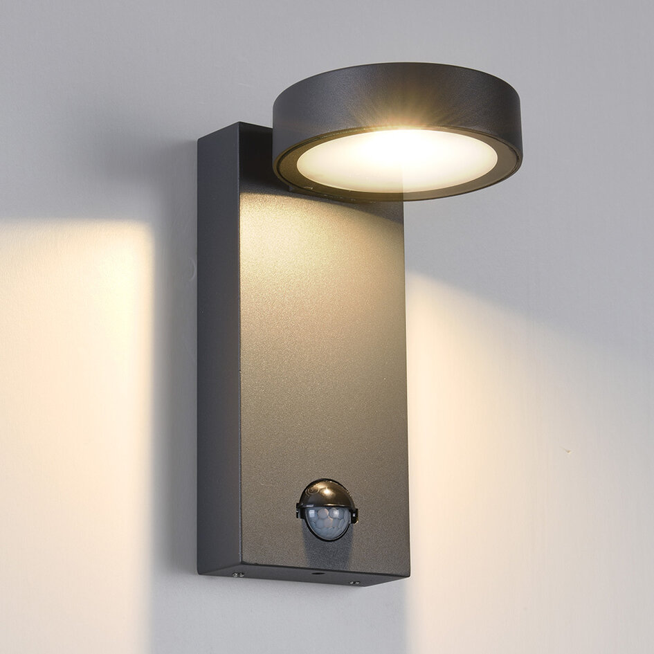 Wandlamp Luca met sensor - antraciet