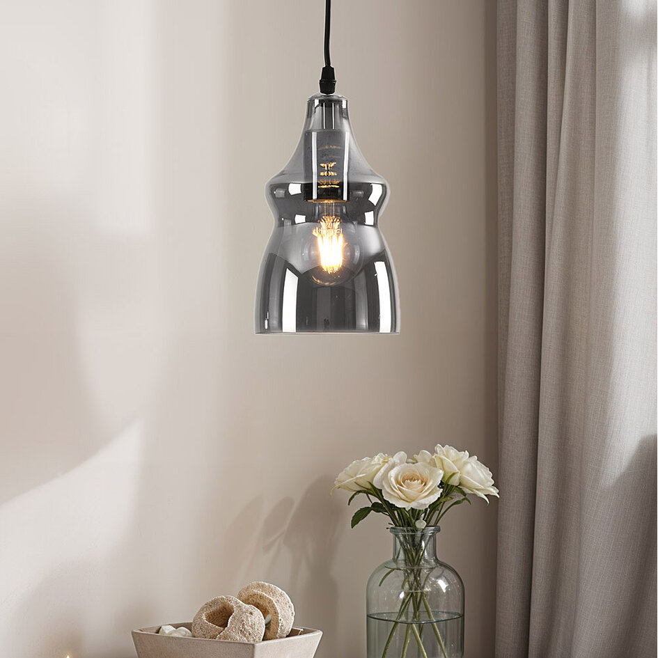 1-lichts hanglamp Trinidad met smoke glas - variant 2