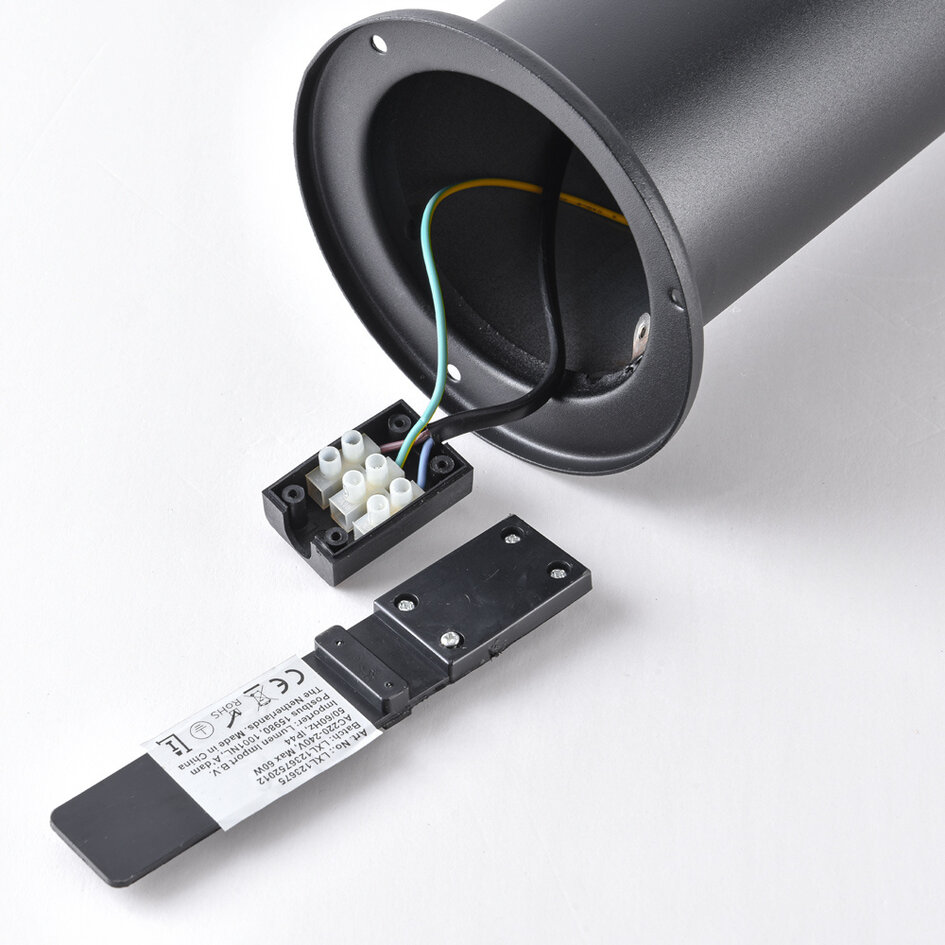 RVS zwarte buiten vloerlamp Elia, 50 cm