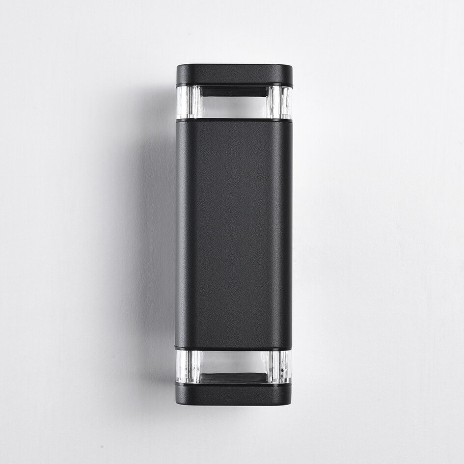 Zwarte wandlamp buiten Mario, tweezijdig