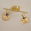 Plafondlamp goud met amber glas, 2-lichts - Jenthe