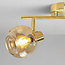 Plafondlamp goud met amber glas, 2-lichts - Jenthe