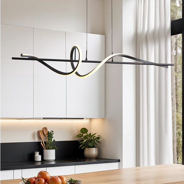 Zwarte design hanglamp met 3-staps dimbare LEDs - Ches