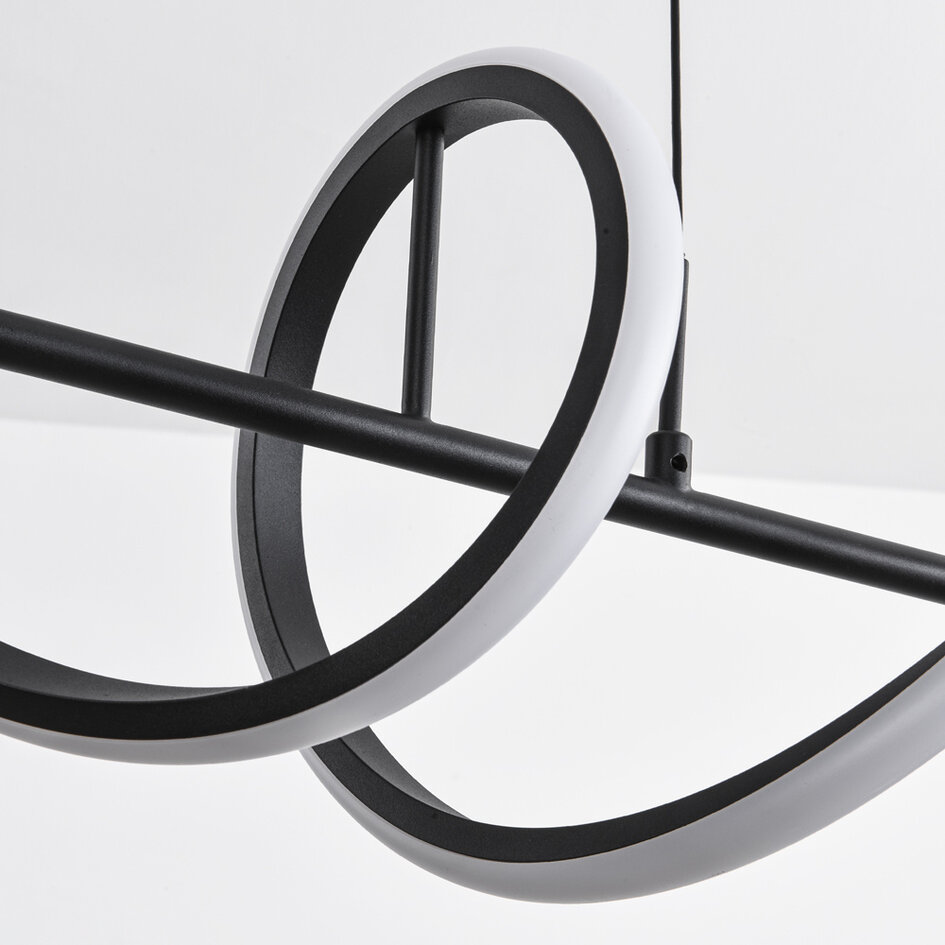 Zwarte design hanglamp met 3-staps dimbare LEDs - Ches