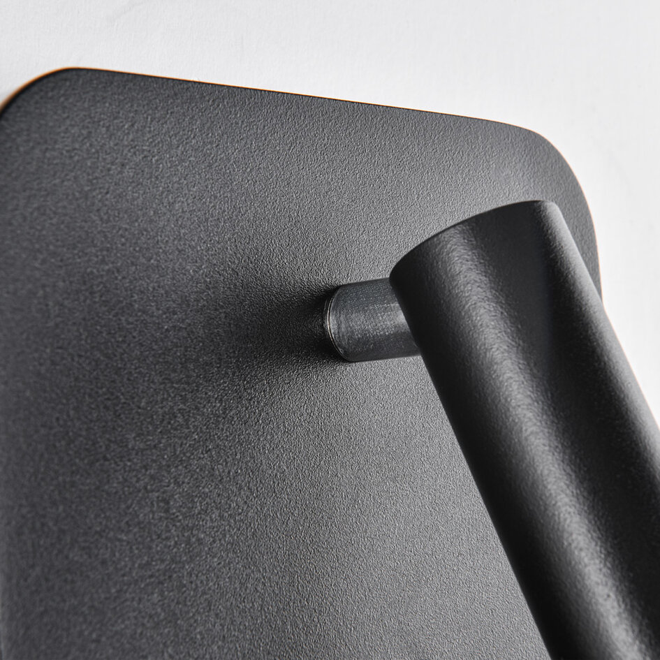 Vierkante wandlamp met verlichte wandplaat en draaibare spot - Sofian