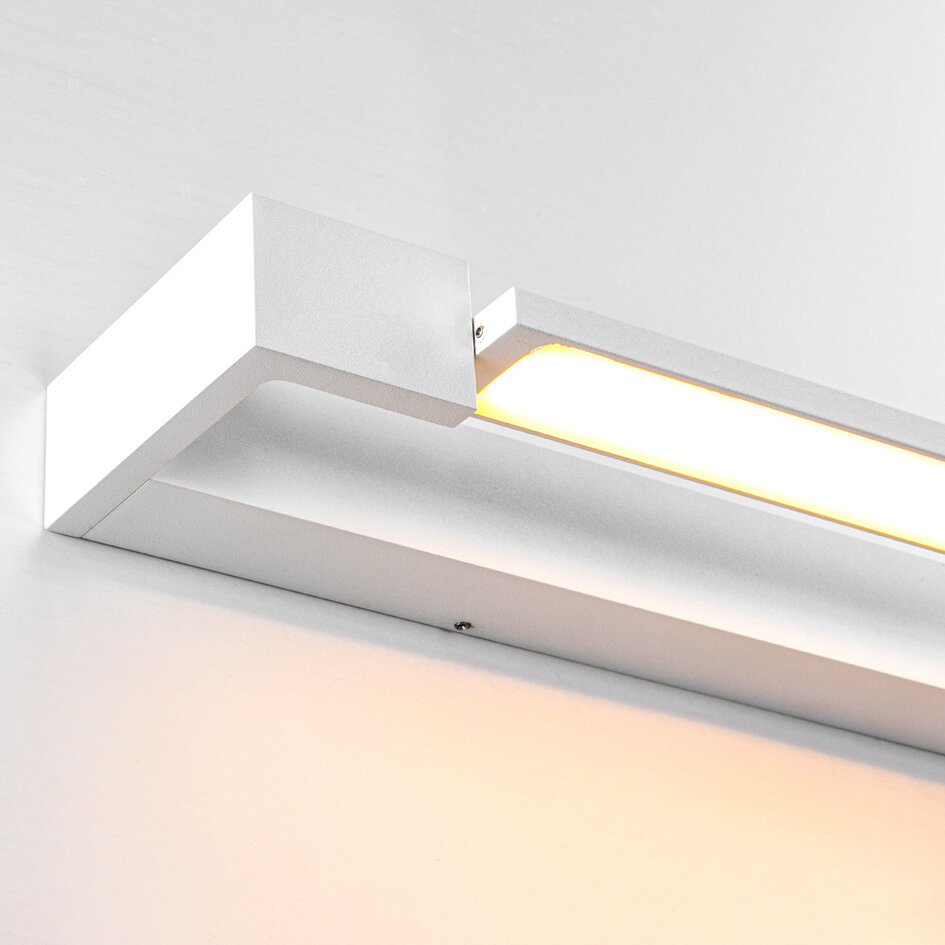 Witte draaibare wandlamp Sirle, 60 cm