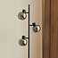 Zwarte staande lamp met smoke grijs glas, 3-lichts - Jesse