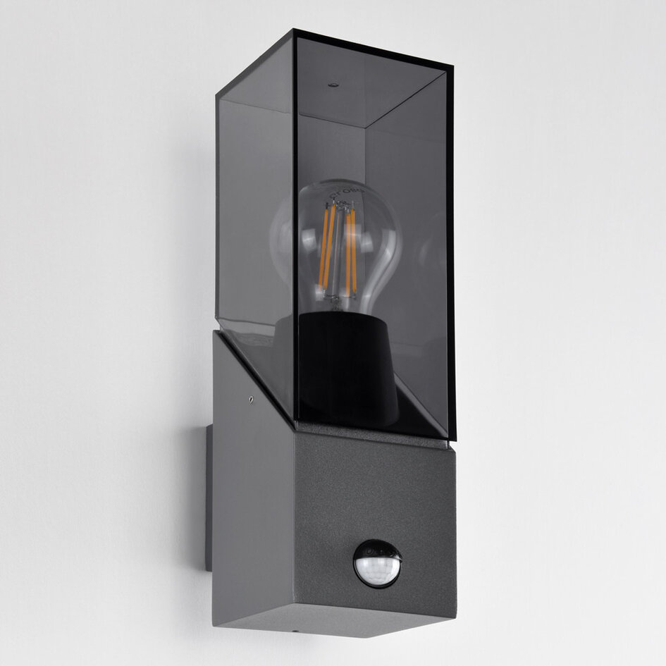 Wandlamp industrieel Jasper met sensor - antraciet