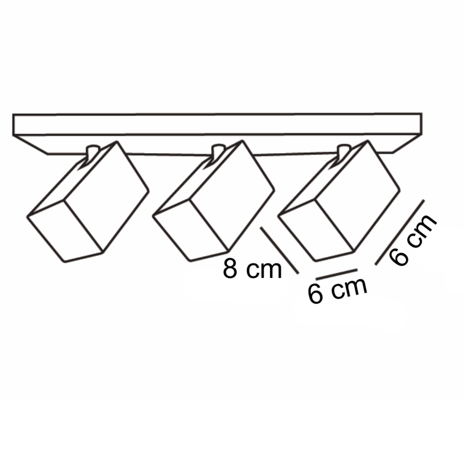 Industriële plafondlamp met 3 spots - Bas