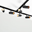 Modern 1-fase railsysteem 3 meter met Liam spots met gouden detail