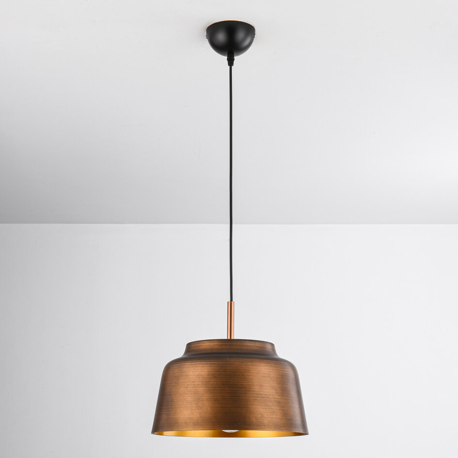Hanglamp New York - bronskleur met goudkleurige binnenzijde
