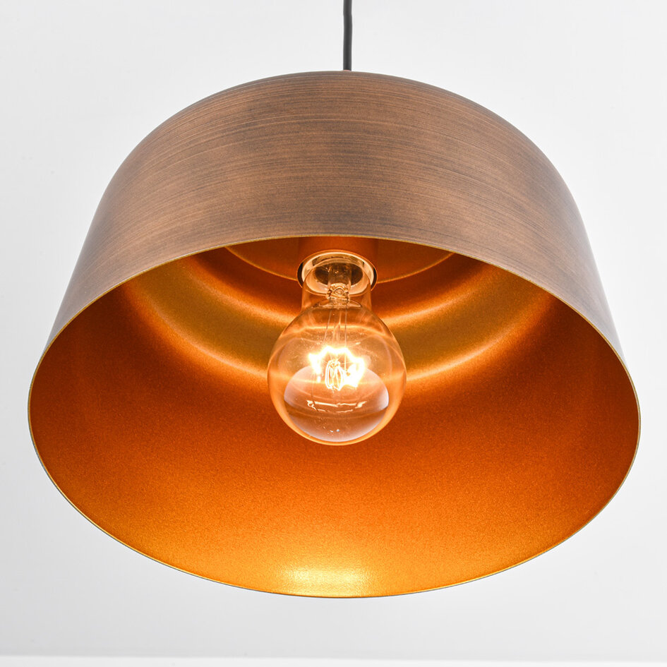 Hanglamp New York - bronskleur met goudkleurige binnenzijde