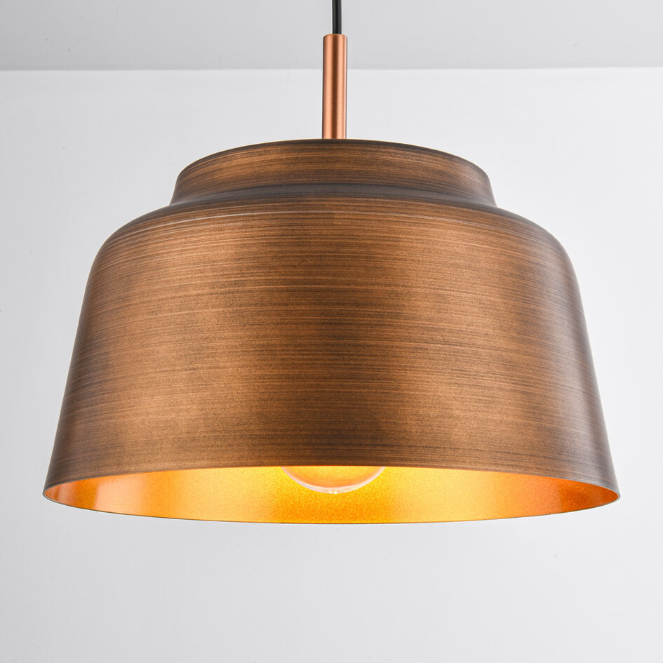 Moderne hanglamp zwart met goudkleurige binnenzijde – New York