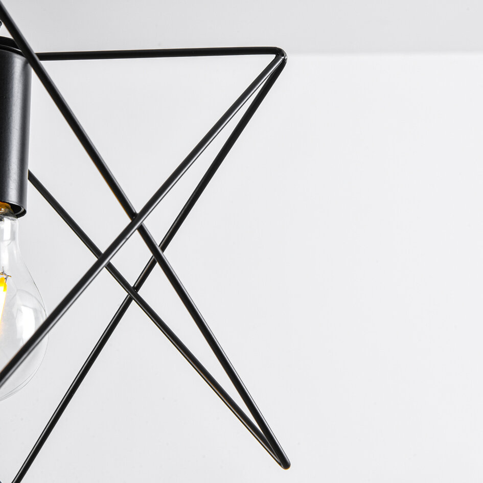 Industriële hanglamp zwart metaal – Star