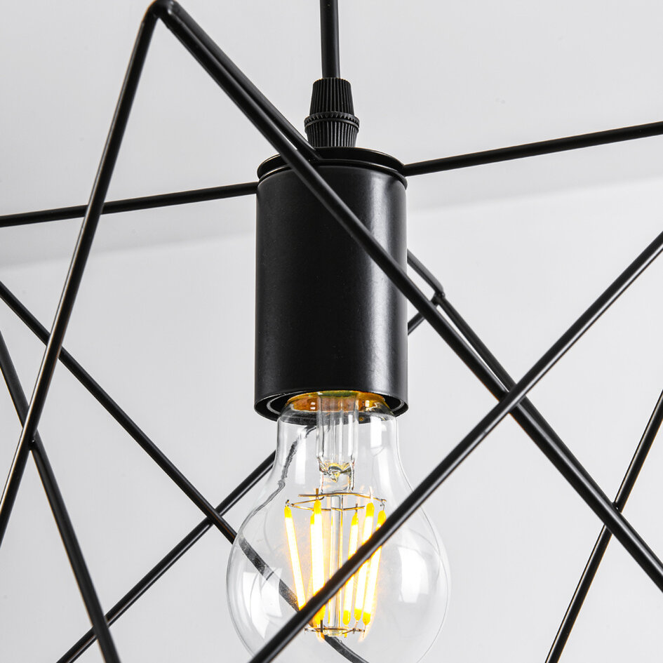 Industriële hanglamp zwart metaal – Star