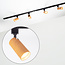 Modern 1-fase railsysteem 1,5 meter zwart met mahonie houtlook - Loek