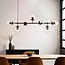 Design hanglamp zwart met transparant glas - Hepta