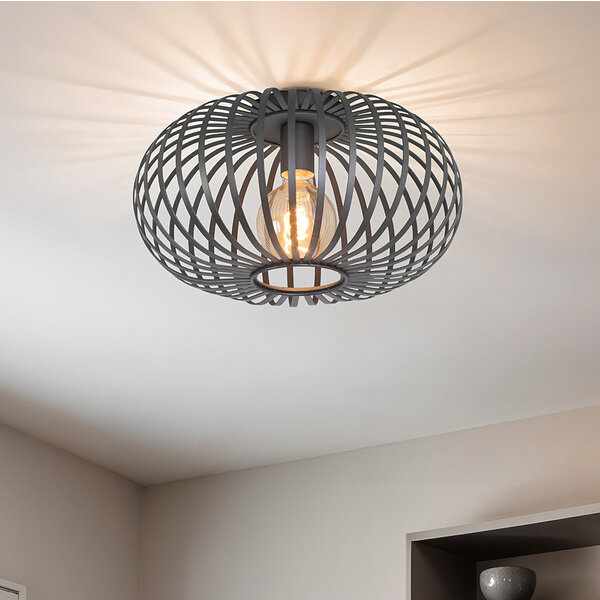1-lichts plafondlamp Fiore - grijs